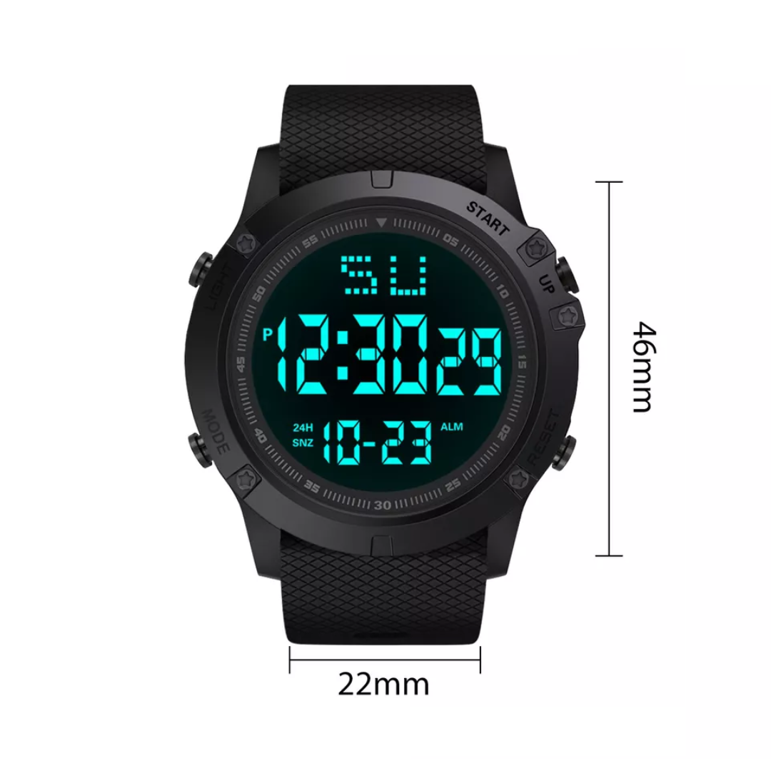 Outdoor Digital Watch for Men | Water Resistant, Durable Design with Stopwatch, Alarm, and Night Light-4