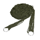 Lightweight Nylon Camping Hammock – Portable Army Green Hammock with Sturdy Steel Rings for Indoor and Outdoor Use, 250x150 cm-5