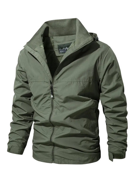 Adventure-Ready Waterproof Men's Jacket | Windproof Nylon with Detachable Hood for Outdoor Activities-2