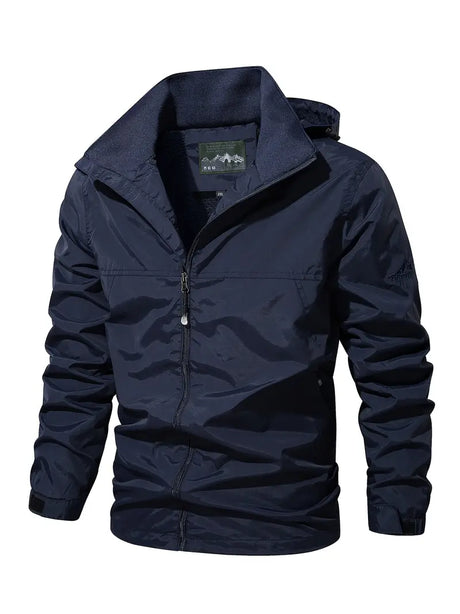 Variant image for Adventure-Ready Waterproof Men's Jacket | Windproof Nylon with Detachable Hood for Outdoor Activities-6