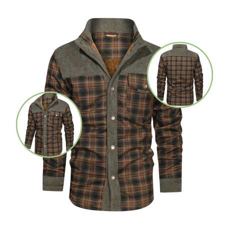 Outdoorhaven Men's Winter Jacket | Lightweight Insulation, Checkered Pattern, Eco-Friendly Materials-5